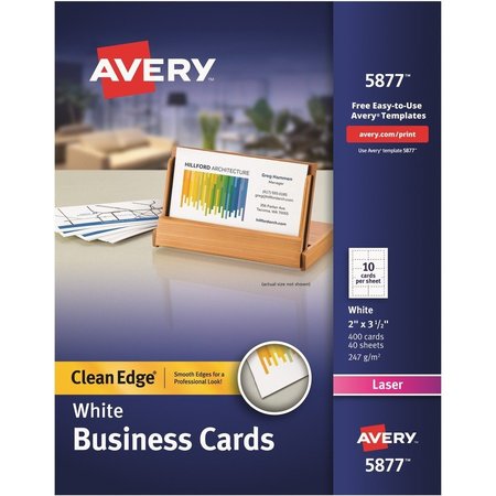 AVERY Card, Business, Lasr, We, 400PK AVE5877